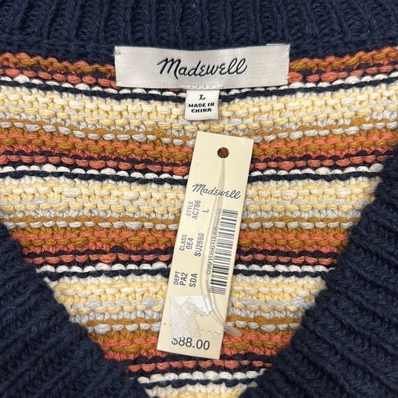 Madewell Arden Striped Pink Pullover Knit Sweater NWT - Picture 7 of 16